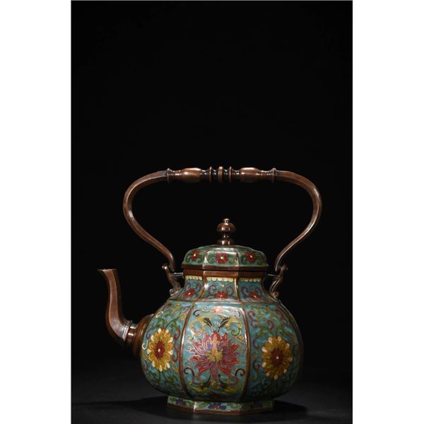 Cloisonné Floral Kettle