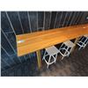 Image 2 : Wooden Bar-Height Counter 144" x 20" x 42"H & 3 Pedrali Stools Made in Italy 12.5" x 12.5" x 25.5"H