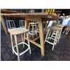 Image 8 : Wooden Table 96" x 36" x 36"H & 7 Pedrali Stools Made in Italy 12.5" x 12.5" x 25.5"H