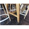 Image 9 : Wooden Table 96" x 36" x 36"H & 7 Pedrali Stools Made in Italy 12.5" x 12.5" x 25.5"H