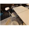 Image 6 : Qty 6 White Tables 30" x 24" x 29"H & 6 Chairs