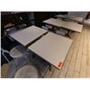 Image 7 : Qty 6 White Tables 30" x 24" x 29"H & 6 Chairs