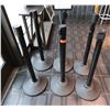 Image 1 : Qty 6 Black Stanchion Posts w/ Weighted Bases