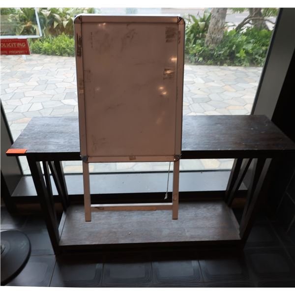 Wooden 3-Tier Shelf 55" x 14" x 33"H w/ Sandwich Advertising Board