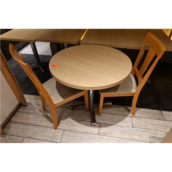 Qty 4 Rectangular Tables 30" x 24" x 29"H, Round Table on Pedestal Base 32" Dia w/ 2 Chairs