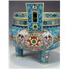 Image 3 : Cloisonné Tripod Censer with Lotus Scrolls
