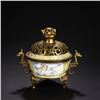 Image 1 : Gilt-Bronze Painted Enamel Censer with Twin Dragon Handles