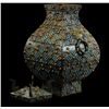 Image 9 : Bronze Cloisonné Inlaid with Gold and Silver Dragonfly Eyes Square Vase