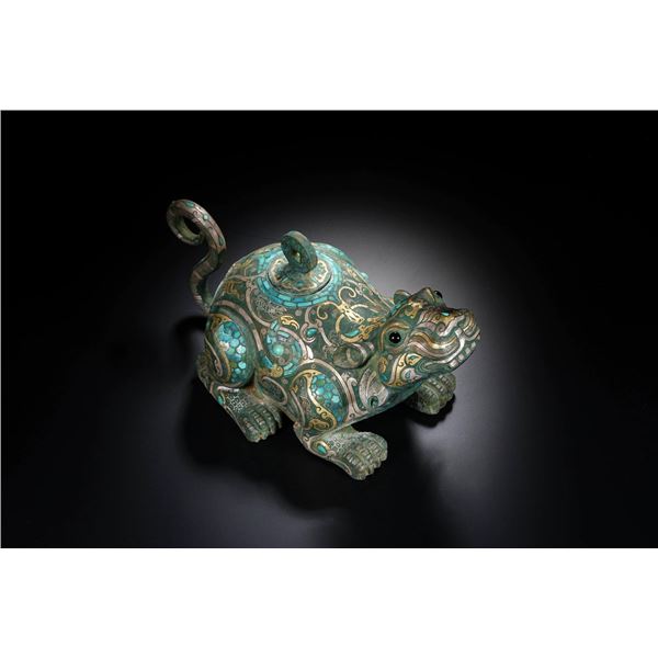 Gilded Bronze Inlaid Fortune-Bringing Mouse