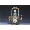 Image 1 : Cloisonné Enamel Teapot with Hetian Jade Phoenix Handle