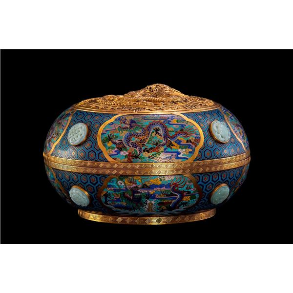 Cloisonné Enamel Cloud Dragon Pattern Box