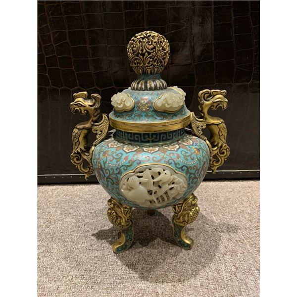 Cloisonné Enamel Double Phoenix-Ear Incense Burner