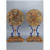 Image 1 : Gilded Copper Filigree Dragon and Phoenix Hand Fans