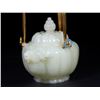 Image 6 : Hetian Jade Gilded Silver Handle Ram-Head Teapot