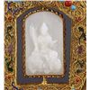 Image 8 : Filigree Gilt Inlaid Hetian Jade Triptych Buddha Screen