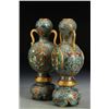 Image 3 : Pair of Cloisonné Vases with Floral and Figural Motif