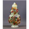 Image 4 : Hetian Jade Gourd Vase with Eight Treasures Inlay