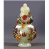 Image 6 : Hetian Jade Gourd Vase with Eight Treasures Inlay
