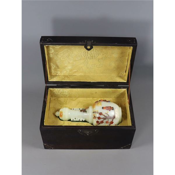 Hetian Jade Inlaid with Precious Stones and Carved Child's Play Motif Scholar's Vase