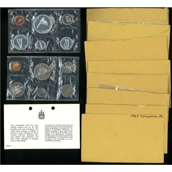 1967 (3) &  1968 (5), Canada, 8 Sets of Standard coins sets.  Each 1967 Canada's Centennial coin set