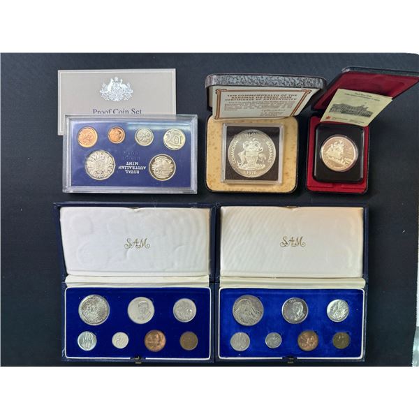 Worldwise, Mixed Date, lot of (5), coin sets, including : 1978 Bahamas Anniversary Prince Charles $1