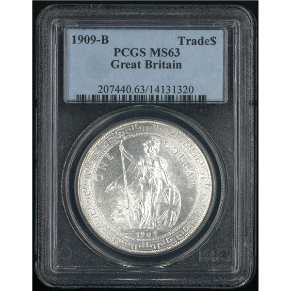 Great Britain, 1909B, $1, PCGS MS63. Old PCGS Holder. (14131320). Cartwheels freely under the light.