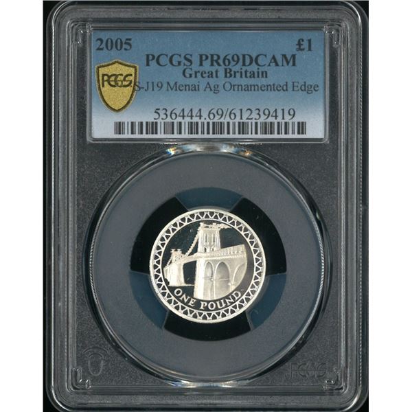 [The Sole Top Pop] Great Britain, 2005, Proof silver £1 with original box & Certificate, PCGS PR69DC