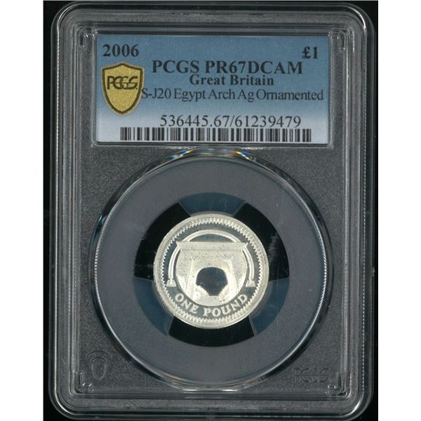 Great Britain, 2006, Proof silver £1 with original box & Certificate, PCGS PR67DCAM.