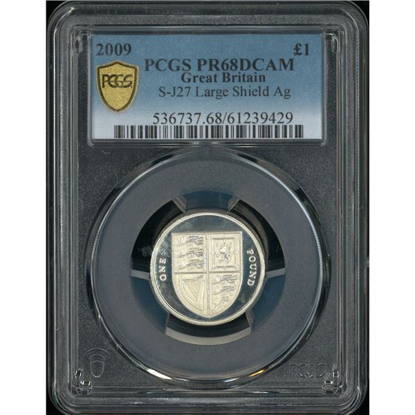Great Britain, 2009, Proof silver £1 with original box & Certificate, PCGS PR68DCAM.