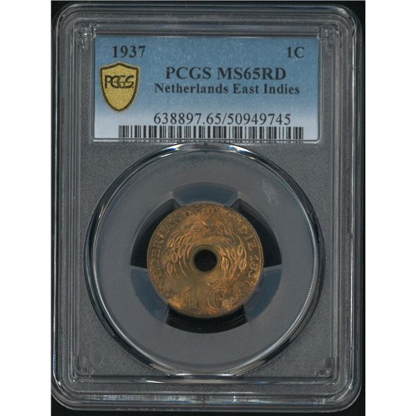 Netherlands East Indies, 1937, 1  cent, PCGS MS65RD.