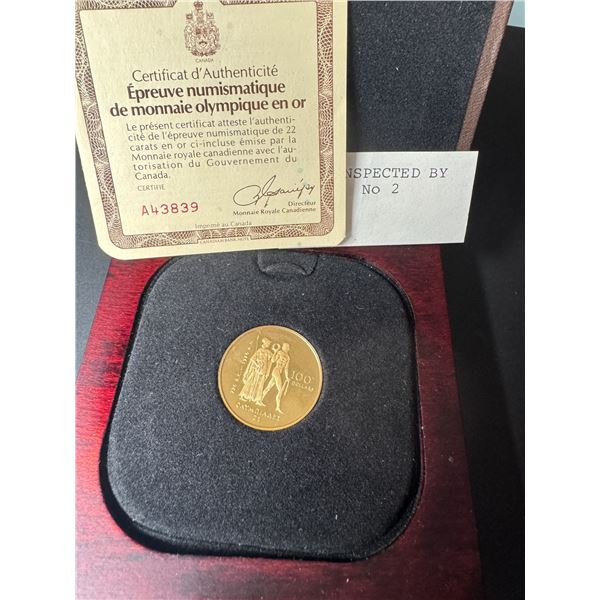 Canada, 1976, Commemorating the XXI Olympiad in Montreal 100 Dollars Gold coins, 1976. Ottawa Mint. 