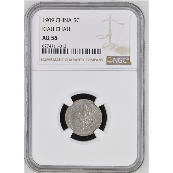 Kiau Chau, China, 1909, 5 cents. Berlin Mint. NGC AU58. (6774711-012)