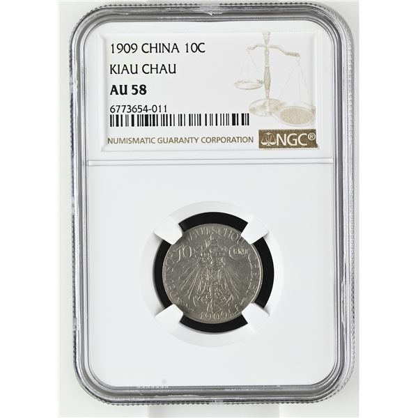 Kiau Chau, China, 1909, 10 cents. Berlin Mint.  NGC AU58. (6773654-011)