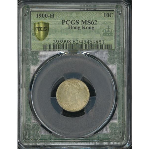 Hong Kong, 1900H, Queen Victoria, 10 cents, PCGS MS62. Special label. (45469851)