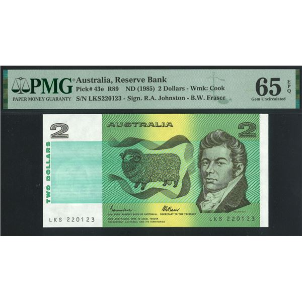 Australia, ND (1985), $2, LKS 220123. PMG 65EPQ.