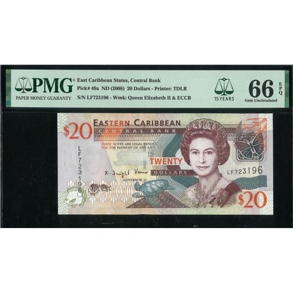East Caribbean States, ND (2008), $20 ,LF723196. PMG 66EPQ.