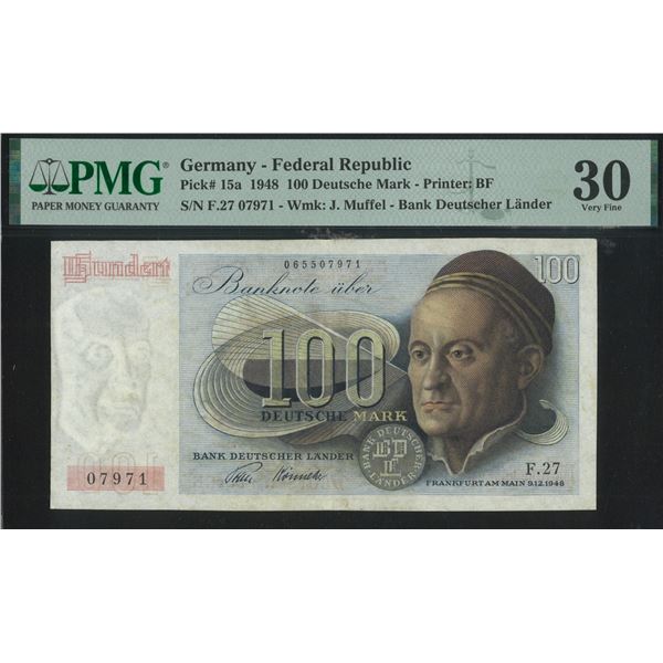 Germany, 1948, 100 Deutsche Mark, F.27 07971. PMG 30.  Rare
