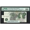 Image 1 : Great Briain, ND (1966-70), £1, T74L 011076/ 011077 PMG 64EPQ. Serial Number (Mismatch) Error.