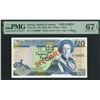 Image 1 : Jersey, ND (1993), £20 Specimen, CC 000000. PMG 67 EPQ. CC Prefix Specimen