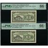 Image 1 : China, Amoy Inductrial Bank, ND (ca. 1940), Consective pairs of 10 cents, A079875/ 76B. Both PMG 66E