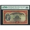 Image 1 : The Chartered Bank of India, Australia & China. 1934, $10, T/G 308799. PMG 30. Hand Signed. Scarce i