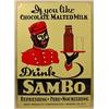 Image 1 : BLACK AMERICANA SAMBO MALTED MILK TIN ADVERTISING 