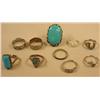 Image 1 : LOT OF 10 COSTUME JEWELRY RINGS - INCL. TURQUOISE