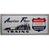 Image 1 : AMERICAN FLYER TRAINS PORCELAIN ENAMELED ADVERTISI