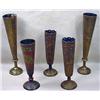 Image 1 : LOT OF 5 BRASS CANDLE STICK HOLDERS