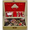 Image 1 : VINTAGE JEWELRY BOX FULL OF COSTUME JEWELRY