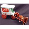 Image 1 : VINTAGE CAST IRON ICE WAGON W/ HORSE AND DRIVER - 