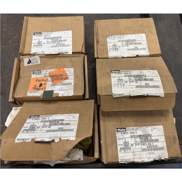 Lot of Parker Bulkhead Union Elbows