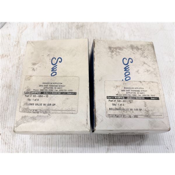 (2) Swagelok #SS-6BK-1C Bellows Valves SC-11 Clean