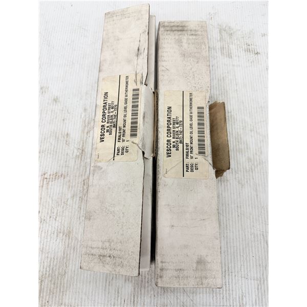 (2) Vescor Corporation #FMALG10T - 10" Front Mount Oil Level Gage w/ Thermometer